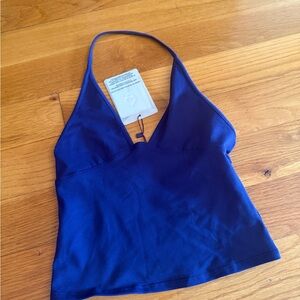 Tank Air Dip Halter Top Cobalt Blue